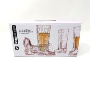 Home Essentials Cowboy Boot Shot Glass Set Blush Pink 6pc